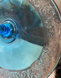 Art Deco 1930s Blue Glass Serving Tray
