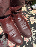 Pair of Brown Painted Concrete Cowboy Boots Pair Planter