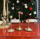 Trio of Simple Brass Skinny Candlestick Holders