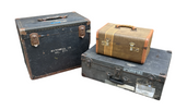 Black and Brown Trio of Industrial Suitcases