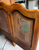 Vintage Wooden Ethan Allen Caned Headboard