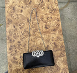 Small Fancy Black Purse With Diamond Clasp