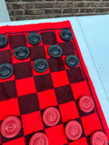 Felt Red and Black Checkers Set- 25 Pieces Total