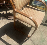 Vintage Scandinavian Wooden Covered Chair, Good Bones, Needs Reupholstery