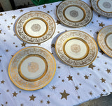 Collection of Gold Detailed Dinner Plates- Set of 8