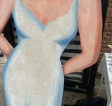 Oversized Wooden Painted Cutout of Elizabeth Taylor