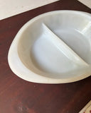 Double-Sided Ceramic White Bowl With Floral Details