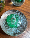 Collection of Green Glass Vintage Paperweights- Set of 4
