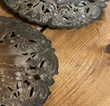 Pair of Silver Lace Oval Trivets
