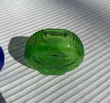 Pair of Small Glass Eagle Jars, Blue and Green