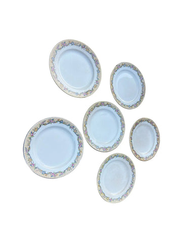 Vintage United Wilson Porcelain Plates With Floral Edges- Set of 6