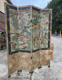 Vintage Asian Style Screen With Bird and Foliage Details