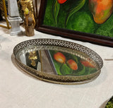 Antique Filigree Vanity Tray Mirrored