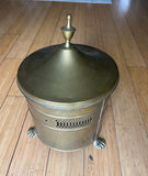 Footed Pierced Brass Coal Scuttle Bucket