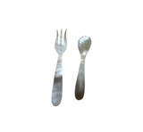 Pair of Mother-Of-Pearl Small Fork and Spoon