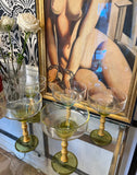 Plastic Margarita Glasses With Bamboo Stems- Set of 5