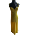 Vintage Aiden Mattox Yellow Silk Dress