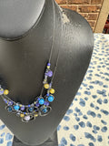 Silver Hoops and Beaded Necklace