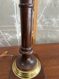 Vintage Mid-Century Modern Wooden Table Lamp with Gold Accents