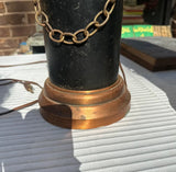 Pair of Copper Industrial Lamps With Eagle Accents