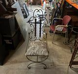 Iron Giacometti Style Metal Chair With Wooden Abacus Details