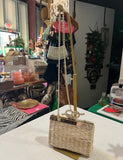 Talbots Straw Crossbody Bow Purse
