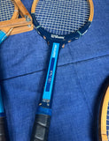 Collection of Vintage Wilson Tennis Rackets With Blue Accents