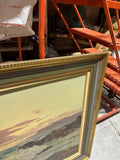 Large Seascape Ocean Print in Gold Frame