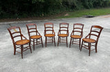 Antique Victorian Walnut Caned Dining Chairs- Set of 6