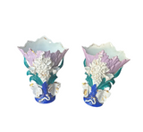 Pair of Large Vintage Italian Floral Vases