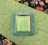 Hand Painted Stoneware Asparagus Tray