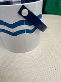 Vintage Blue and White Plastic Ice Bucket