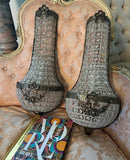 Pair of Vintage Dark Bronze and Crystal Wall Sconces