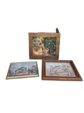 Trio of Framed Vintage Drawings