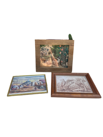 Trio of Framed Vintage Drawings