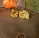Pair of Ceramic Cheese Block Salt and Pepper Shakers