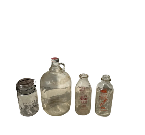 Collection of Vintage Milk Jars- Set of 4