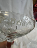 Pair of Bride and Groom Etched Champagne Glasses