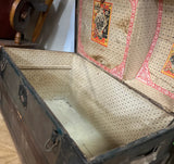 1970s Wooden Trunk With Detailed Interior Compartments