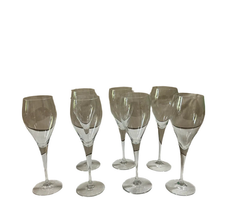 Collection of Simple Stemmed Champagne Glasses- Set of 7