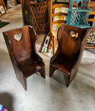Pair of Country Core Heart Shaped Children’s Chairs