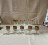 Collection of 24kt Gold Rimmed Glasses- Set of 8