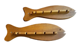 Pair of Wooden Fish Wall Hanging Hangers