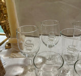 Large Collection of "S" Monogrammed Glasses- Set of 12
