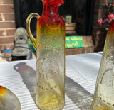 Collection of Red and Yellow Glass Serving Pieces- Set of 6