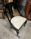 1970s Asian Black Lacquered Chinoiserie Chair