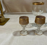 Collection of 24kt Gold Rimmed Glasses- Set of 8