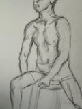 Male Model Nude Posed Drawing