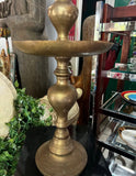 1970s Large Brass Detailed Candleholder