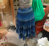 Vintage Pendleton Blue Striped Wool Skirt, Small Rip